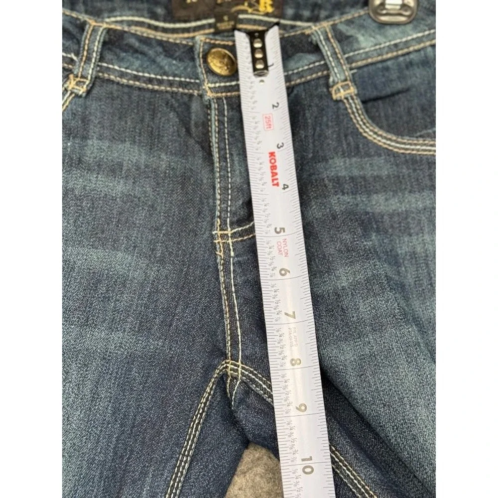Kouture by Kimora Women Dark Wash Bootcut Jeans Y2K Low Rise Size S Embroidered‎